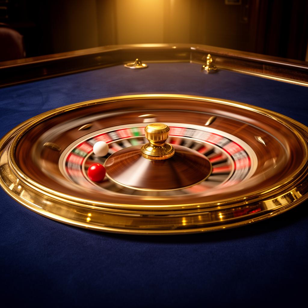 Roulettehjul i mörkblått och guld — bilden av det internationella nätcasinot
